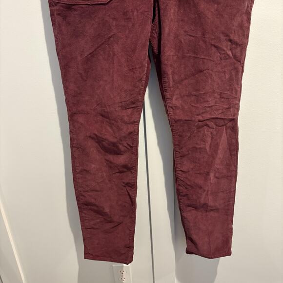 NWT American Eagle Pants Womens 14 Long Tall Burgundy Corduroy Stretch Skinny - Picture 8 of 16